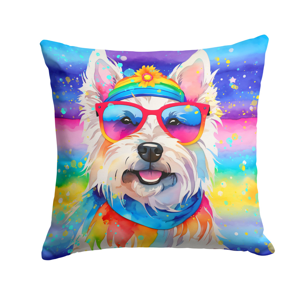 Glamorous Pups : Westie Hippie Dawg Throw Pillow