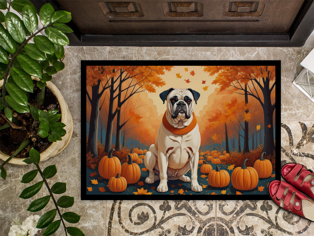 Glamorous Pups : White Boxer Fall Doormat