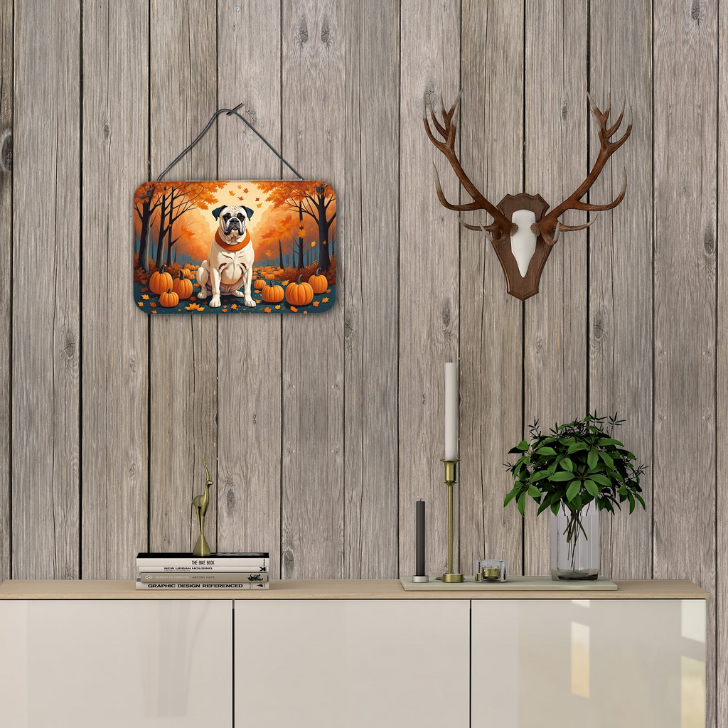 Glamorous Pups : White Boxer Fall Wall or Door Hanging Prints