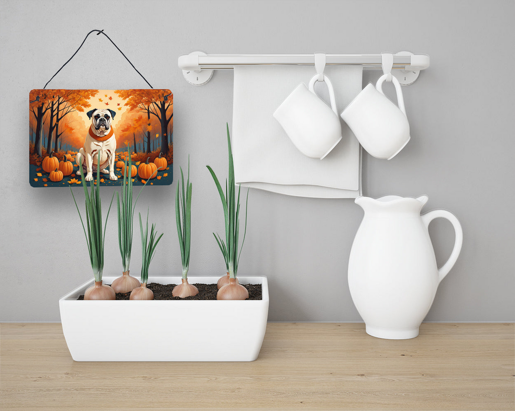 Glamorous Pups : White Boxer Fall Wall or Door Hanging Prints
