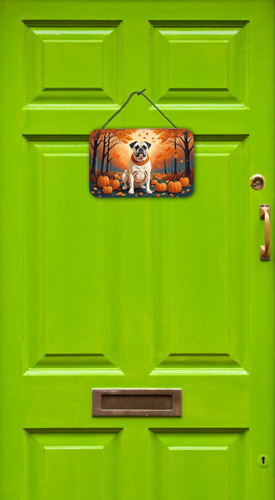 Glamorous Pups : White Boxer Fall Wall or Door Hanging Prints