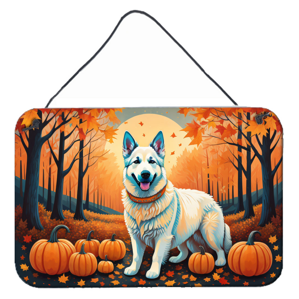 Glamorous Pups : White German Shepherd Fall Wall or Door Hanging Prints