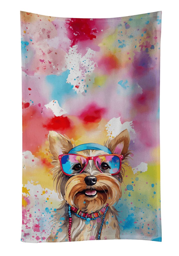Glamorous Pups : Yorkshire Terrier Hippie Dawg Kitchen Towel