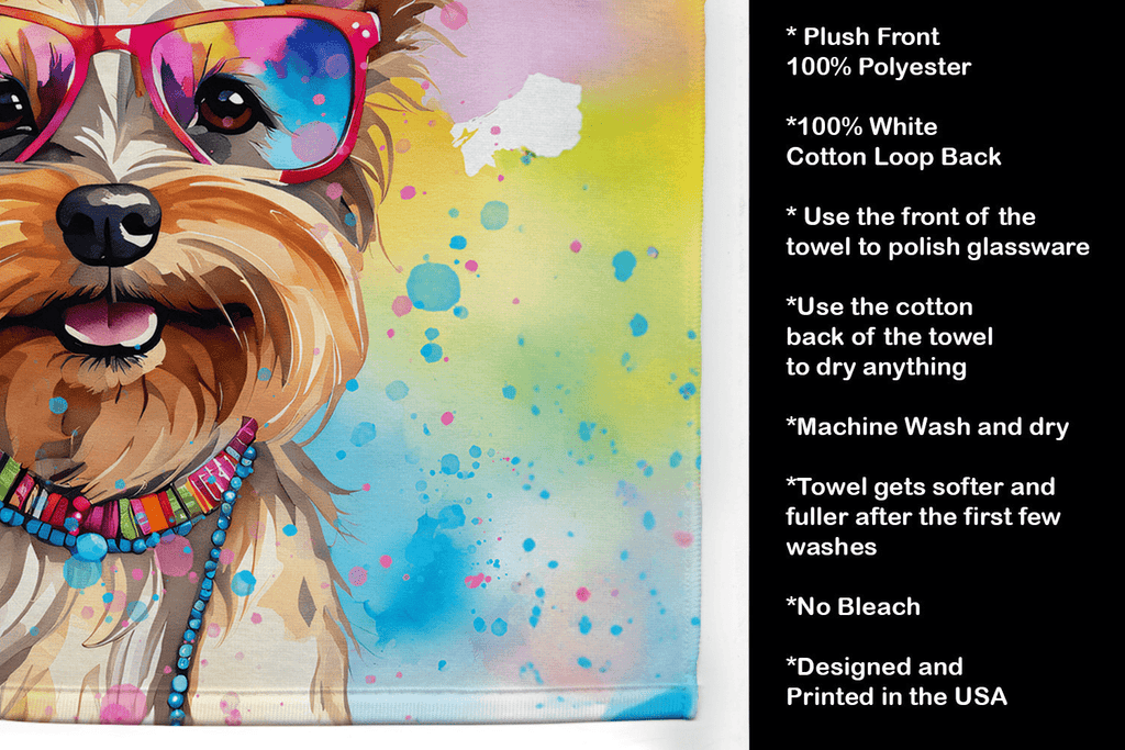 Glamorous Pups : Yorkshire Terrier Hippie Dawg Kitchen Towel