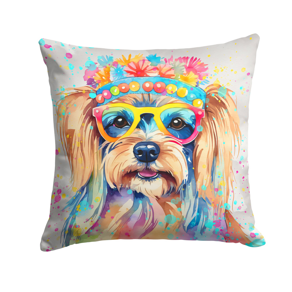 Glamorous Pups : Yorkshire Terrier Hippie Dawg Throw Pillow