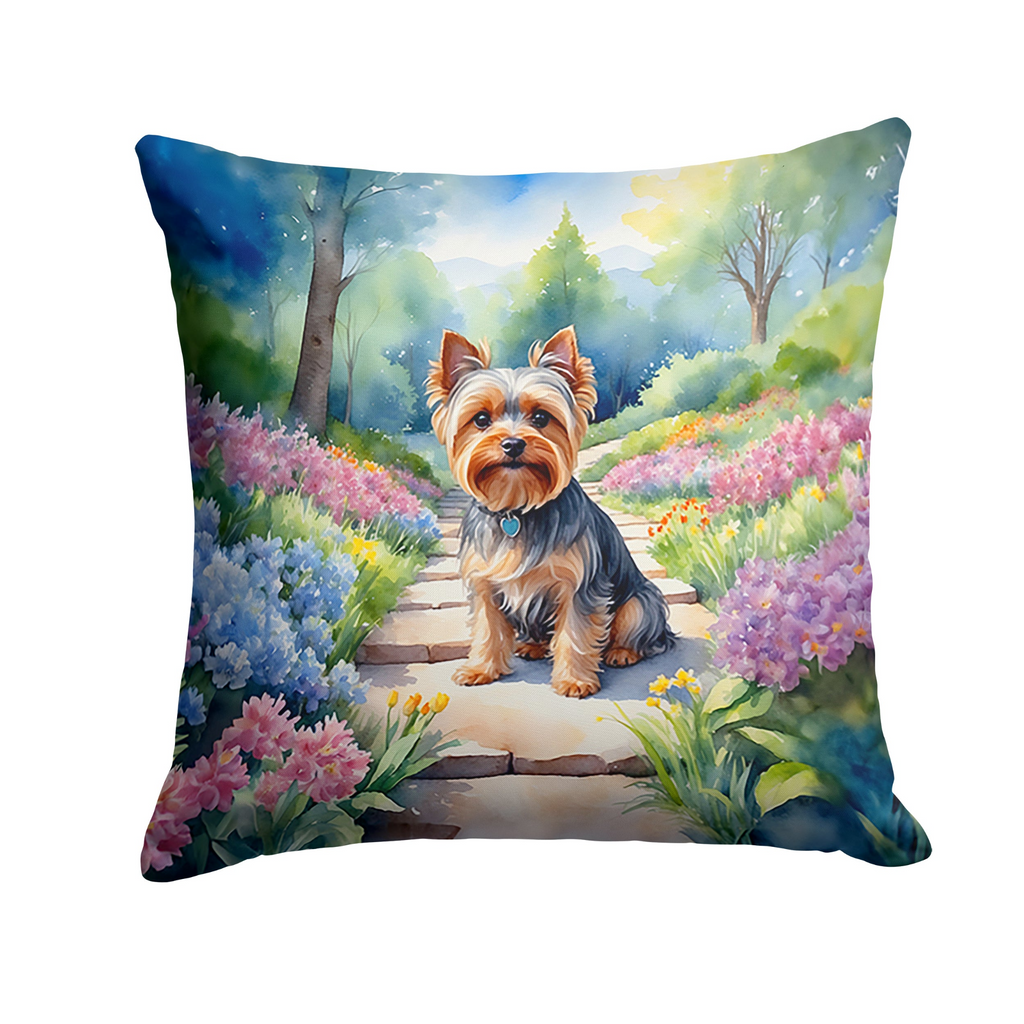Glamorous Pups : Yorkshire Terrier Spring Path Throw Pillow