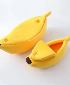 Banana Cat Bed from our vendor Zendrop, sold in our store Glamorous Pups. This quirky and comfortable cat bed features a banana peel design, offering a cozy hideaway for cats and small dogs. Perfect for adding a playful touch to your pet's relaxation space.